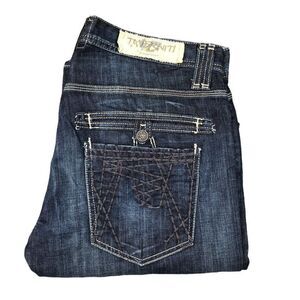 TAVERNITI So Embroidered Jeans Size 34 Blue By Jimmy Taverniti